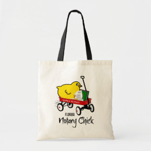 Florida Mobile Notary Chick Red Wagon Tote Bag Tygkasse