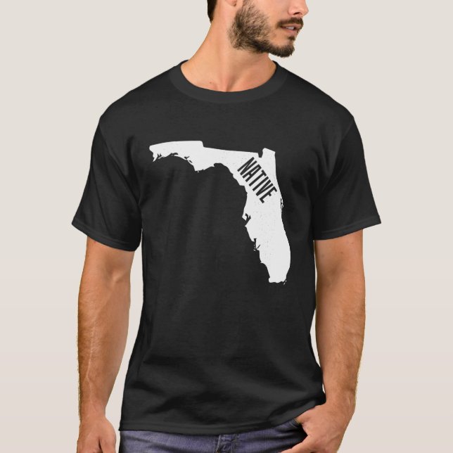 Florida Native Home Pride State Outline Summer S S T Shirt (Framsida)
