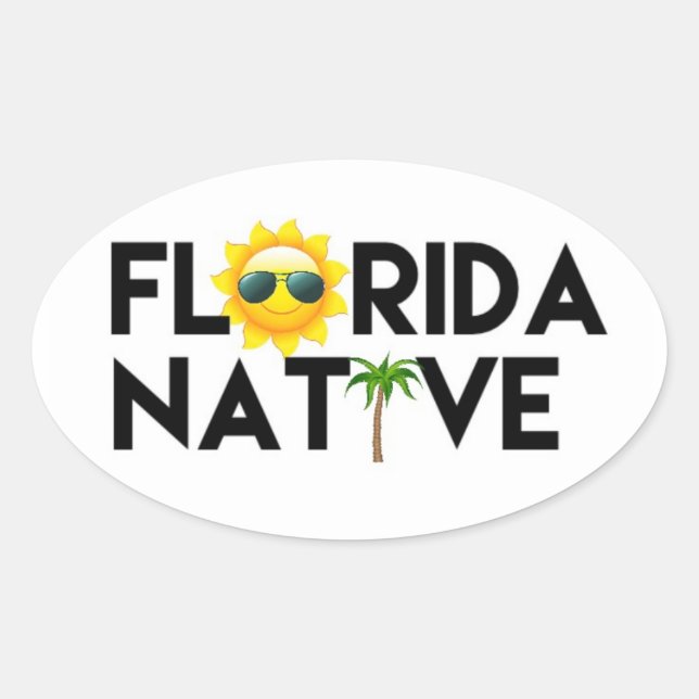 Florida Native Sticker Ovalt Klistermärke (Framsida)
