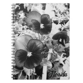 Florida Nature Photo Artistic Monochrome Pansy Anteckningsbok