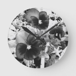 Florida Nature Photo Artistic Monochrome Pansy Rund Klocka