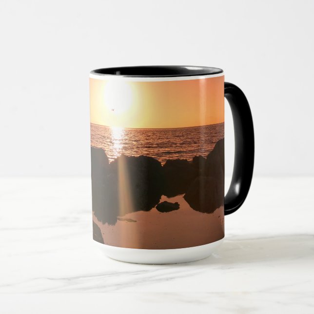 Florida Naturlig Fotografering Oceanstrand Solnedg Mugg (Framsida höger)