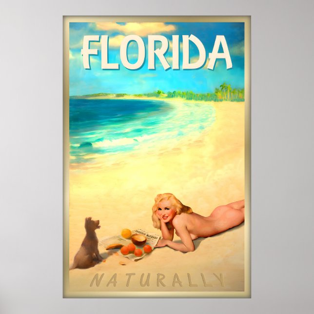 FLORIDA Naturligt MARILYN MONROE Beach Pin U Poster (Framsidan)