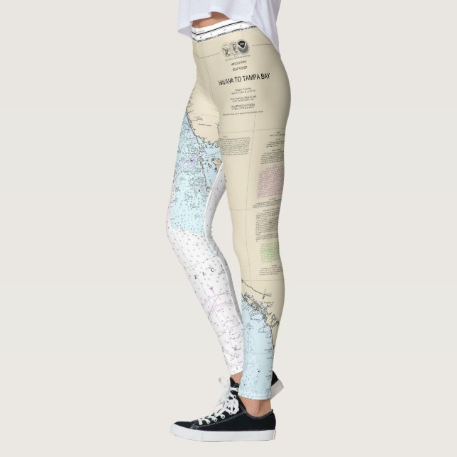 Florida Nautical Chart Havana till Tampa Bay Leggings (Vänster)