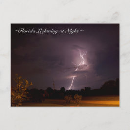 Florida Night Lightning Postcard Vykort