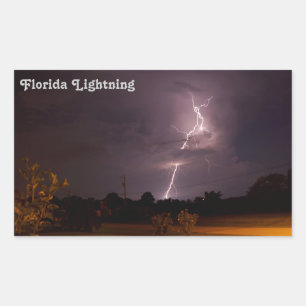 Florida Night Lightning Stickers Rektangulärt Klistermärke