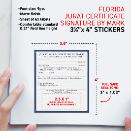 FLORIDA Notariatsbevis Jurat Underskrift med Marke Vinflaska Etikett