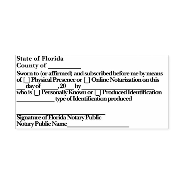 Florida Notary Jurat Självbläckande stämpel (Design)