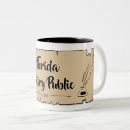 Florida Notary Public Rulla Feather Quill Två-Tonad Mugg