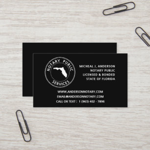 Florida Notary Public Services Visitkort