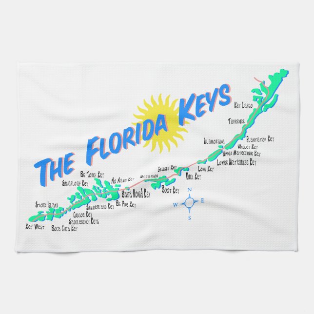 Florida nyckelkarta kökshandduk (Horisontell)