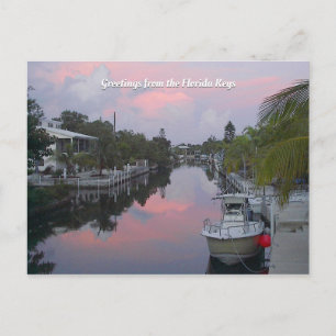 Florida Nycklar Canal w/out your Hälsning Text Vykort