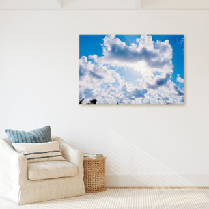 Florida Nycklar Cloudy Himmel med Handflatan Silho Canvastryck