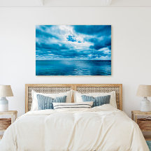 Florida Nycklar Deep Blue Ocean Cloudy Himmel Scen