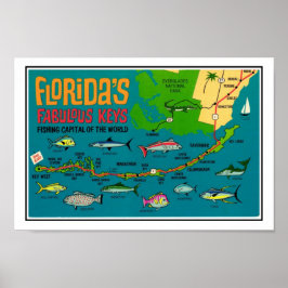 Florida Nycklar Fish Print Poster