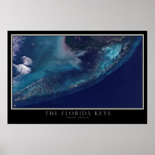 Florida Nycklar från Space Satellite Karta Poster