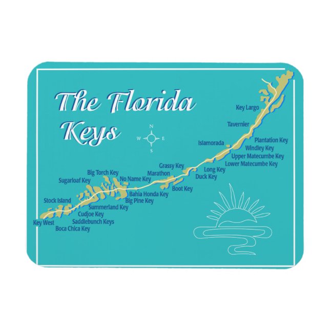 Florida Nycklar Karta Magnet (Horisontell)