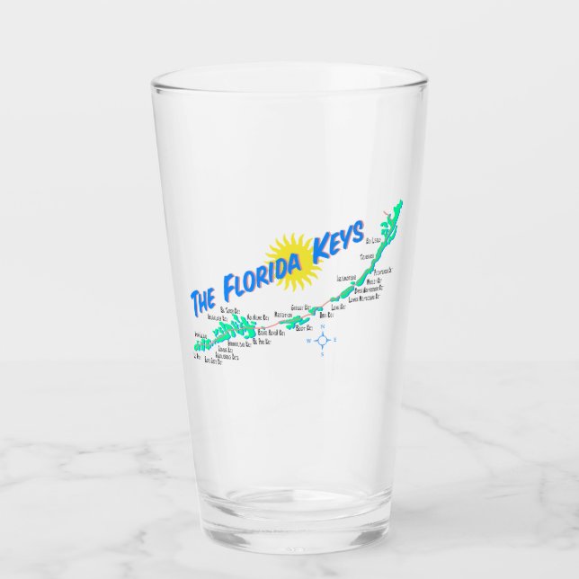 Florida Nycklar Karta med ön Namn Glaskopp (Framsida)
