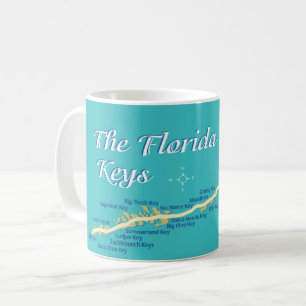 Florida Nycklar Karta med ön namn Kaffemugg