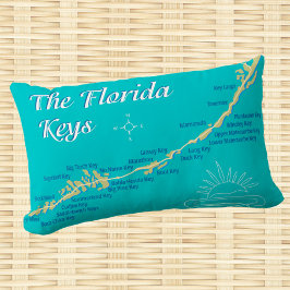 Florida Nycklar Karta på öarna Lumbarkudde