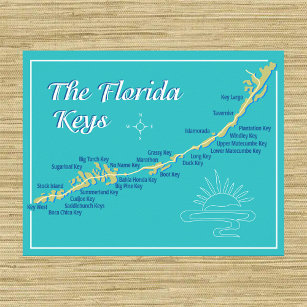 Florida Nycklar Karta Poster
