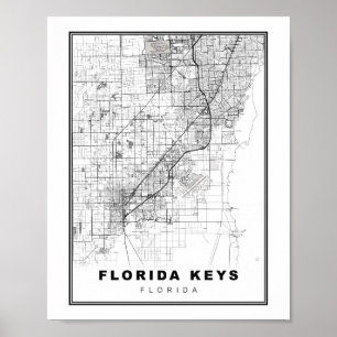 Florida Nycklar Karta Poster