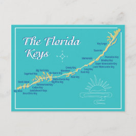 Florida Nycklar Karta Vykort