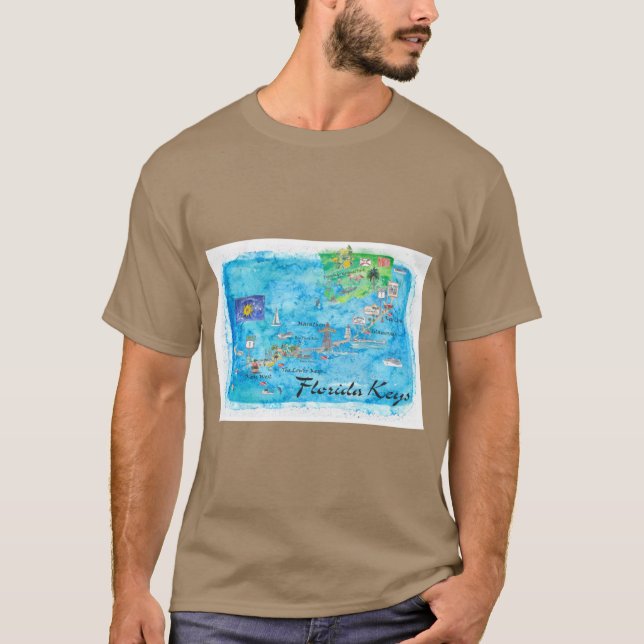 Florida Nycklar Nyckel Väster Marathon Nyckel Larg T Shirt (Framsida)