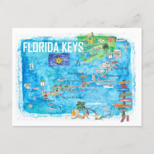 Florida Nycklar Nyckel Väster Marathon Nyckel Larg Vykort