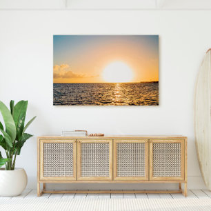 Florida Nycklar Ocean Sunset Golden Glow Canvastryck