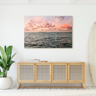 Florida Nycklar Pastel Ocean Sunset Scene Canvastryck