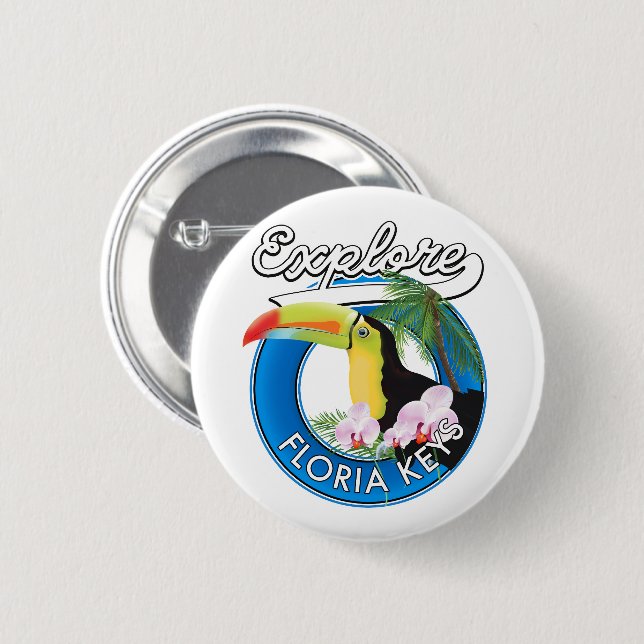 Florida nycklar retro logotyp knapp (Framsida & baksida)