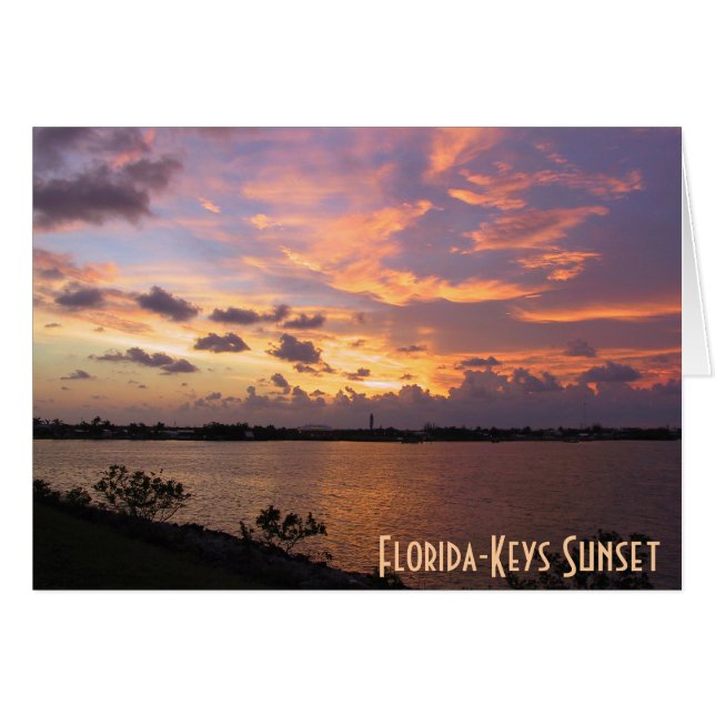 Florida-Nycklar Sunset Hälsningskort (Framsidan Horizontal)