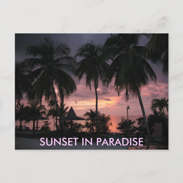 Florida Nycklar Sunset in Paradise vycard Vykort (Framsida)