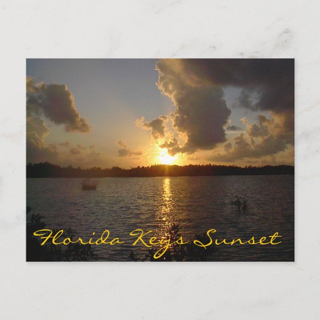 Florida Nycklar Sunset Vykort (Framsida)