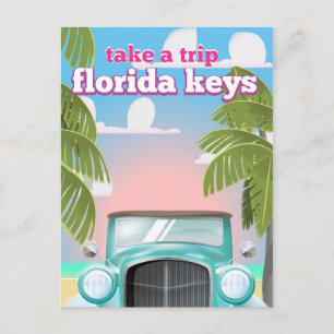 Florida Nycklar Travel-affisch Vykort
