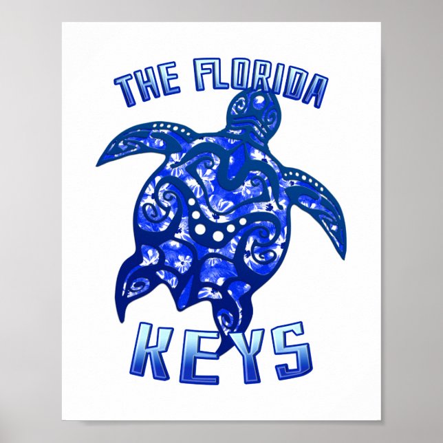 Florida Nycklar Vacation Tribal Turtle Poster (Framsidan)