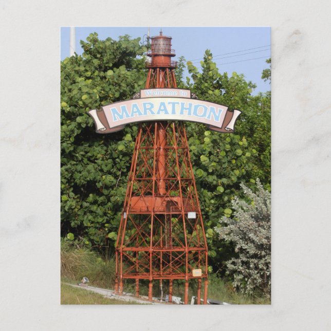 Florida Nycklar: Välkommen till Marathon-skylten u Vykort (Framsida)