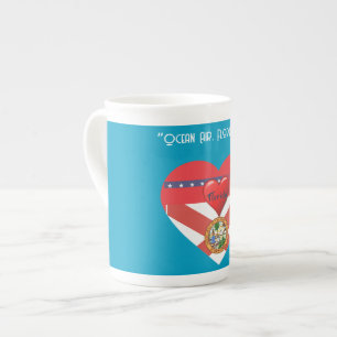 Florida Ocean Blue Roligt Benporslin Mugg