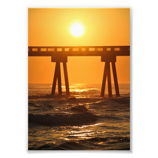 Florida Ocean Sunset 5x7 Photo Fototryck (Framsidan)