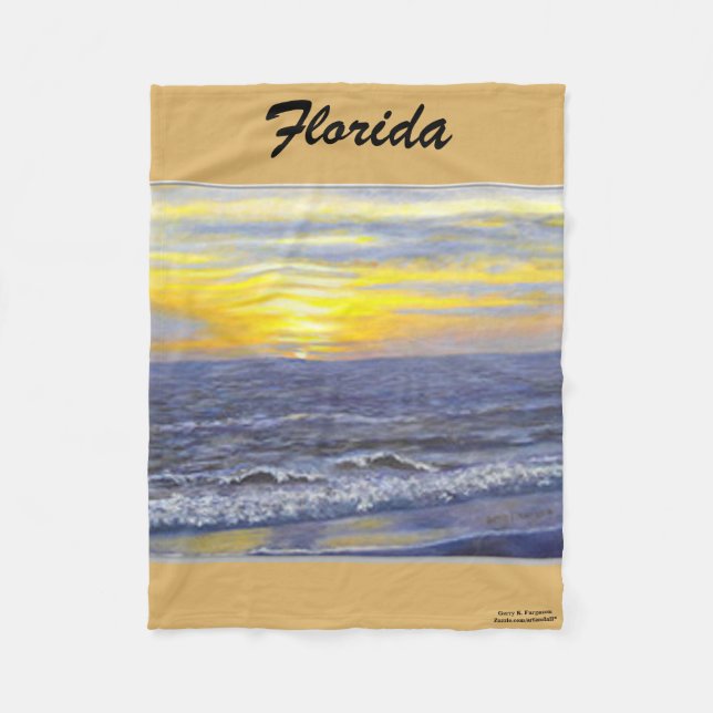 FLORIDA OCEAN SUNSET FLEECE BLANKET (Framsidan)