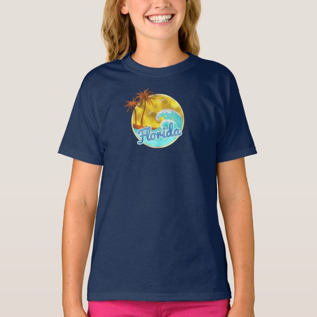 Florida, Ocean wave, Handflatan Träd T-shirt (Framsida)