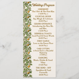 Florida Orange Blossom Blommig Bröllopsprogram Program