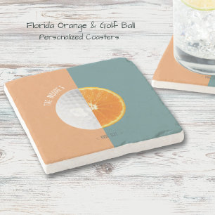 Florida Orange Golf Boll Stenunderlägg