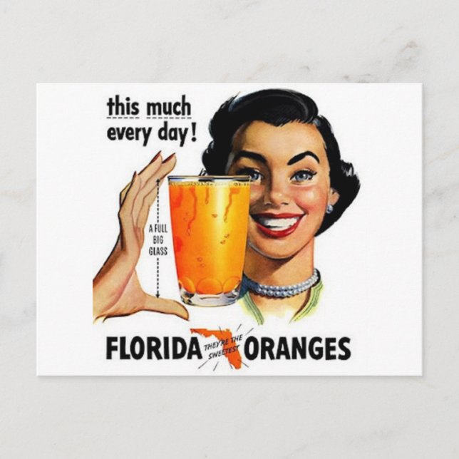 Florida Orange Juice Vykort (Framsida)
