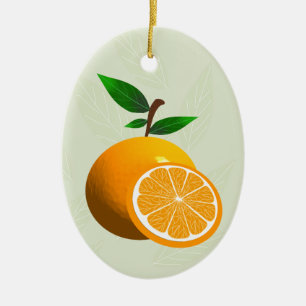 Florida orange julgransprydnad keramik