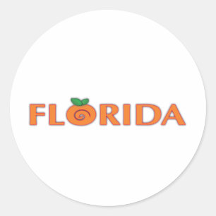 FLORIDA Orange Text Runt Klistermärke