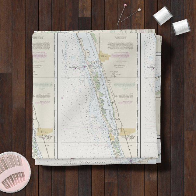 Florida Öster Jackar autentiskt nautiskt diagram Tyg (Florida East Coat Authentic Nautical Chart -- Choose from 7 Fabric Types!)