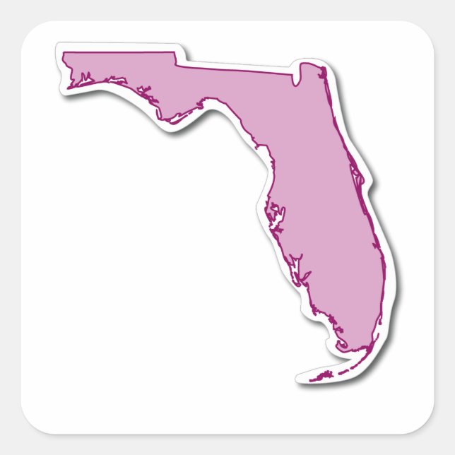Florida Outline Sticker Fyrkantigt Klistermärke (Framsida)