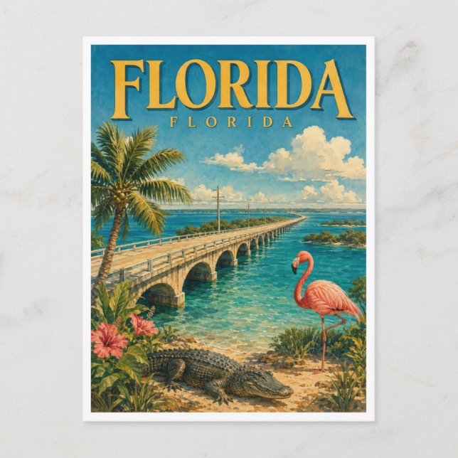 Florida Overseas Highway GeoSaga Vykort (Framsida)